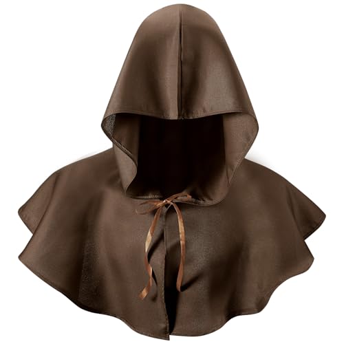 Chapeau à capuche Halloween et cape médiévale vintage unisexe Boyiee