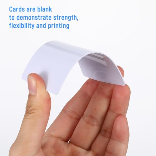 750 Pack Blank PVC ID Cards White Cr80 30 Mil PVC Card Blank Plastic Badge Cards Compatible with Most Printers for Printing Company School ID Badge, Credit Card, Photo