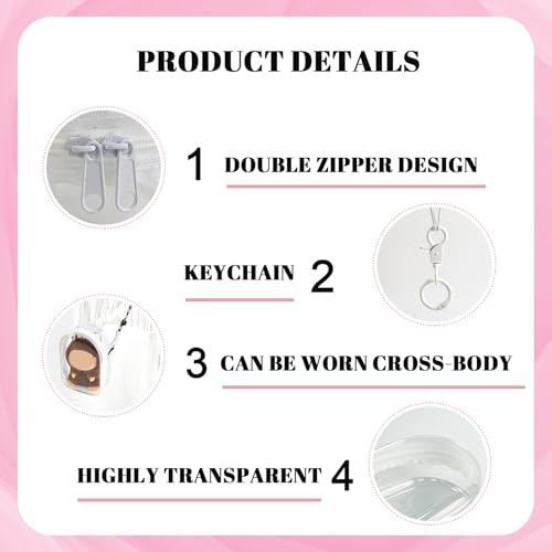 Image of NZNDB Protective Case for Plush Doll, Clear Hanging Display Cases, Crossbody Doll Storage Bag, PVC Storage Case Cover for Figures, Dolls (White)