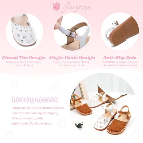 Image of Flaryzone Girls Sandals Closed Toe Summer Flats Dress Sandals Shoes Toddler /Little Kid