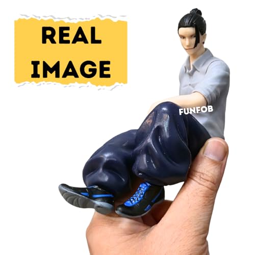 Image of FUNFOB Geto Action Figure Height-11.5cm Collectible for Anime Fans PVC Multicolour | Geto Sitting Grey Shirt