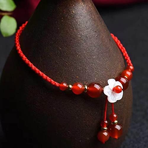 Bracelet de pierres précieuses ajustable contre le stress en agate rouge - 5
