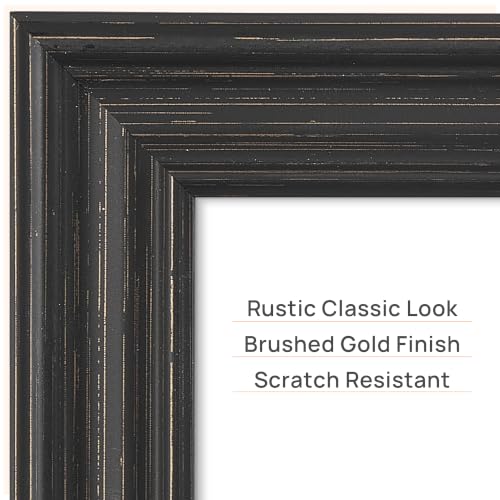 Image of upsimples 8x10 Picture Frame, Vintage Frames Decor, 1Pack Black & Gold | Fit 5x7 and 8 x 10 Photo, Wall or Tabletop Display, Antique-style Decoration, Rustic Farmhouse Decor, For Weddings