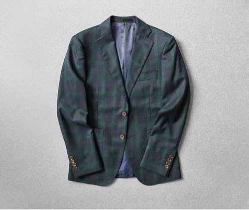 Men's Two Pieces Plaid Suit Casual Notch Lapel Two Buttons Tuxedo Jacket and Pants4