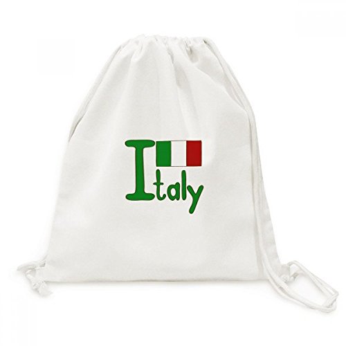 Sac en toile cordon motif Italie pour les courses et le voyage