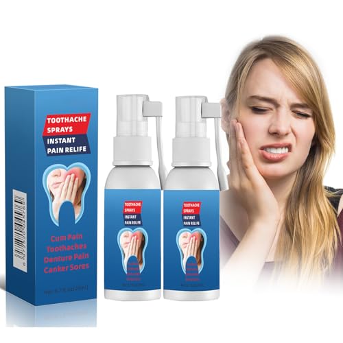 Tkekruh 2PC Spray Analgesici Dentali 20ml, Spray Contro Il Mal Di Denti, Alleviare Il Mal Di Denti, Spray per Mantenere Denti, Alleviare Il Dolore Di Gengive Gonfie, Carie, Carie E Carie Dentale
