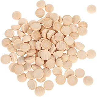 Healifty 100pcs Split Wood Balls Unfinished Half Wooden Balls Mini Hemisphere Christmas Craft Ball for DIY Painting Xmas Ornaments 15mm