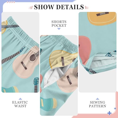 Colorful Guitar Boys Pants Boys Athletic Pants Long Pant for Boywith Pockets Wide-Leg Size 6-14Y4