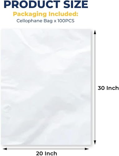 Miniatura 2 de Better Crafts Bolsas de celofán de 20 x 30 pulgadas, paquete de 100 bolsas transparentes para envolver cestas y almacenamiento de alimentos