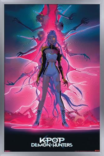 Trends International Netflix KPop Demon Hunters (2025) - Rumi Dimensional Rip Wall Poster, 22.4L x 14.7W, Silver Framed Version