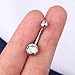 OUFER 12mm Titanium Belly Button Rings Internally Threaded Navel Piercing Jewelry Round CZ Belly Ring for Women
