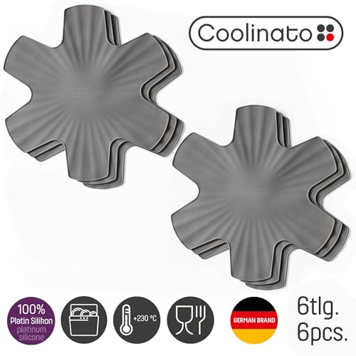 Miniatura 6 de Coolinato Juego De 6 Protectores De Silicona Para Sartenes, Aptos Para Lavavajillas, 35 Cm, Color Gris