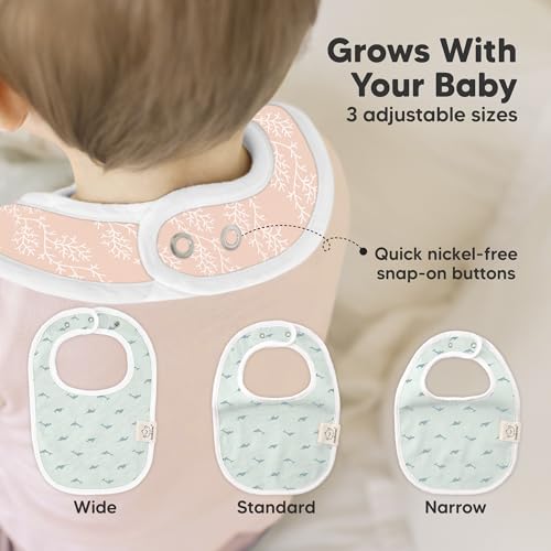 Image of 8-Pack Organic Baby Bibs for Boys, Girls - Soft Cotton Drooling and Teething Bibs for Baby Girl & Boy, Extra Absorbent, Easy to Clean & Put On for Toddler, Newborn, Infant 0-24 Months (Marine Muse)