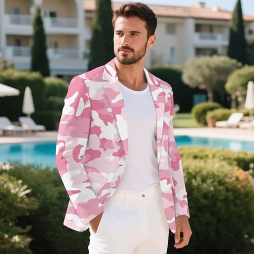 Men's Blazer Suit Coats Slim Fit One Button Cozy Dress Coat Business Casual Jacket Soft Suits Stylish Printed4