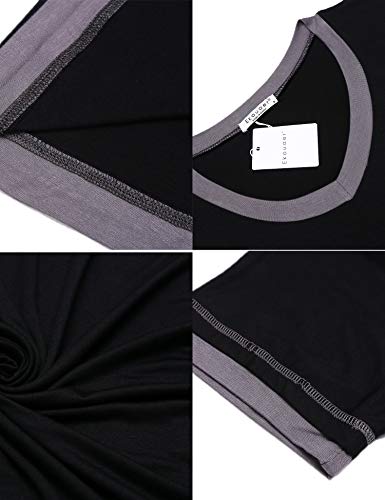 image for Ekouaer Women Soft Nightgown Sexy Sleepwear Short Sleeve Nightshirt Ni