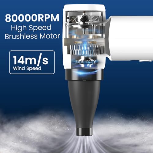 Image of Portronics Tez, Mini Handheld High Speed Air Blower, Stepless Regulation, Rechargeable Type-C, for Cleaning Computers, Cars, Backyard and Home Appliances, Cordless & Compact, Up to 80000 RPM