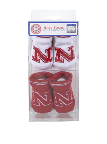 Image of Nebraska Cornhuskers Infant 2-Pack Gripper Socks Box Set - Scarlet/White -