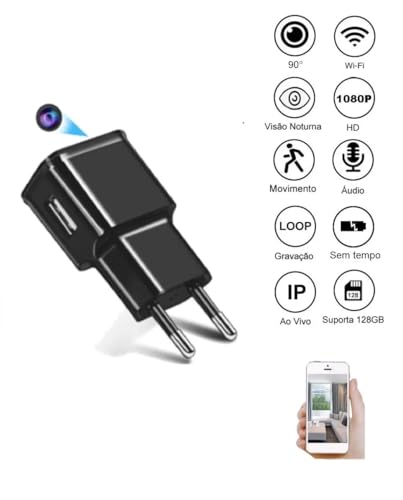 Câmera Espiã Carregador De Celular Discreto Infidelidade Secreta Disfarçada De Carregador IP Wifi 10