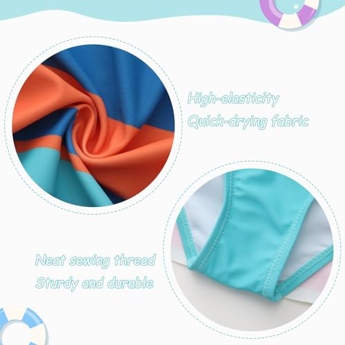 Image of Girls One Piece Swimsuits Short Sleeve Swim Dress for Girls Hawaiian Skirted Bathing Suit Summer Swimwear 3-16 Years