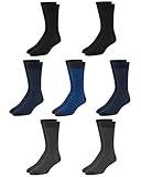 Van Heusen Men's Dress Socks - Lightweight Mid-Calf Crew Dress Socks (7 Pack), Size Shoe Size: 6-12.5, Grey/Blue