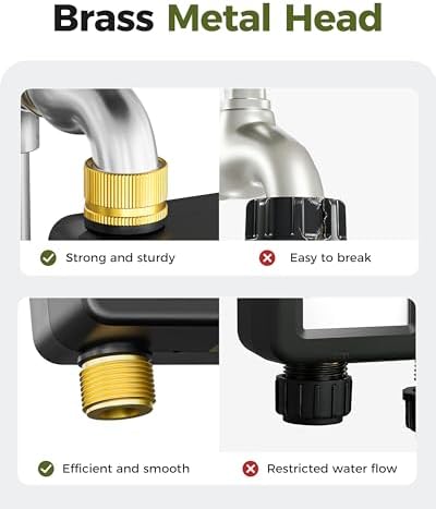 Diivoo Water Sprinkler Timer with Brass Inlet & Outlet, Irrigation Hose Timer with Weekly and Daily Frequency Irrigation, Rain Delay and Manual Watering for Lawns and Gardens - 2