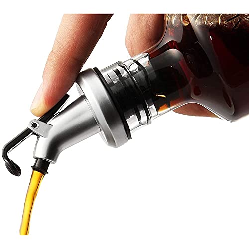 Juvale Oil And Vinegar Dispensers 2-Piece Set Glass Cruet Bottles With Lever Release Pourers For Salad Dressing, And Olive Oil, 12 Oz / 355Ml #TOP1