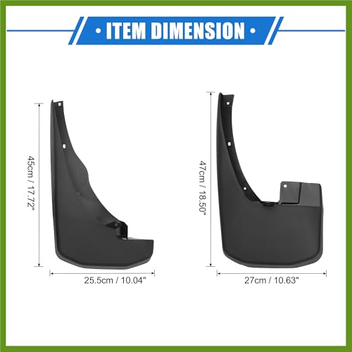 Image of Mud Flaps Kit Compatible for Nissan Frontier 2005-2023, Quality Plastic Black Front and Rear Splash Guards Replace Parts Vehicle Components