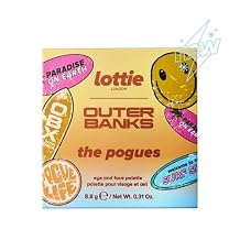 Lottie London x Outer Banks لوحة Pogues Face & Eyeshadow ، وردي ، ذهب ، 7 ألوان ، 0.31 أونصة