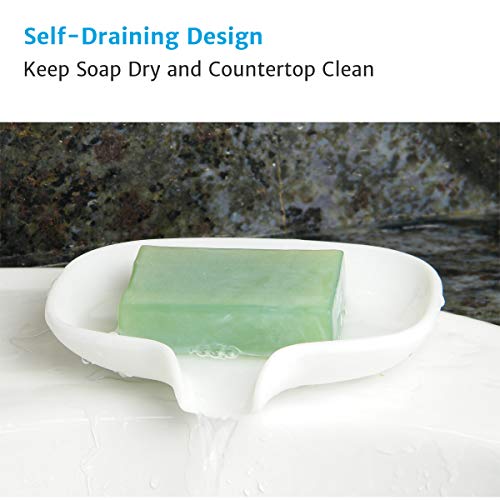 AIMAIAIMAI 3PCS Silicone Soap Dish with Draining Tray for Shower, Bar Soap Holder for Bathroom, Soap Sponge Holder for Kitchen - Easy to Clean, Self Draining Soap Saver - Thumbnail 5