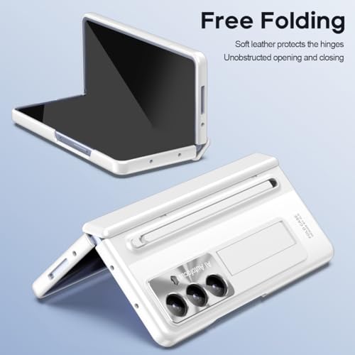 Coque Samsung Z Fold 7 blanche avec protège-écran et stylo S intégré