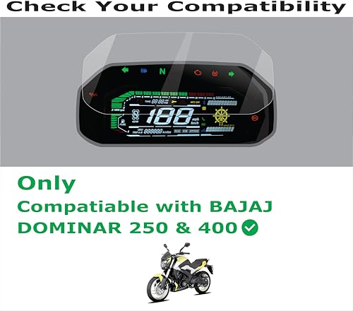 Image of OHAYO Screen Protector for Bajaj Dominar 250 & Dominar 400 | 5 Inch Color Instrument Console Protection Film | 9H Hardness Scratch Resistant Military Strength Display Guard | Water Repellent Bubble Free Speedometer Protection | Not Tempered