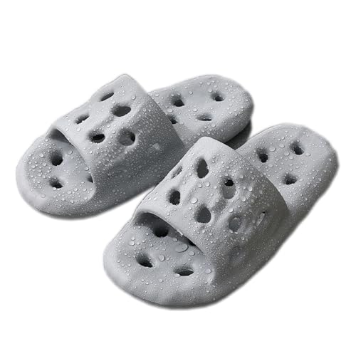 Womens Mens Shower Shoes Unisex Quick Drying Non-Slip Comfortable Bathroom Slippers Soft Sole Open Toe Lightweight Bath Slides Sandals with Drain Holes