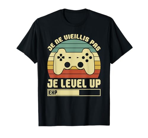 Hommes Jeux Vidéo Gamer Je Ne Vieillis Pas Je Level Up T-Shirt