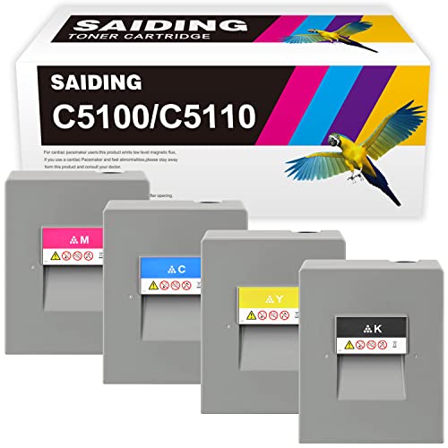 Saiding Compatible Toner Cartridge Replacement For 828350 828351 828352 828353 For Ricoh Pro C5100 C5110 Printer (4 Pack) #TOP2