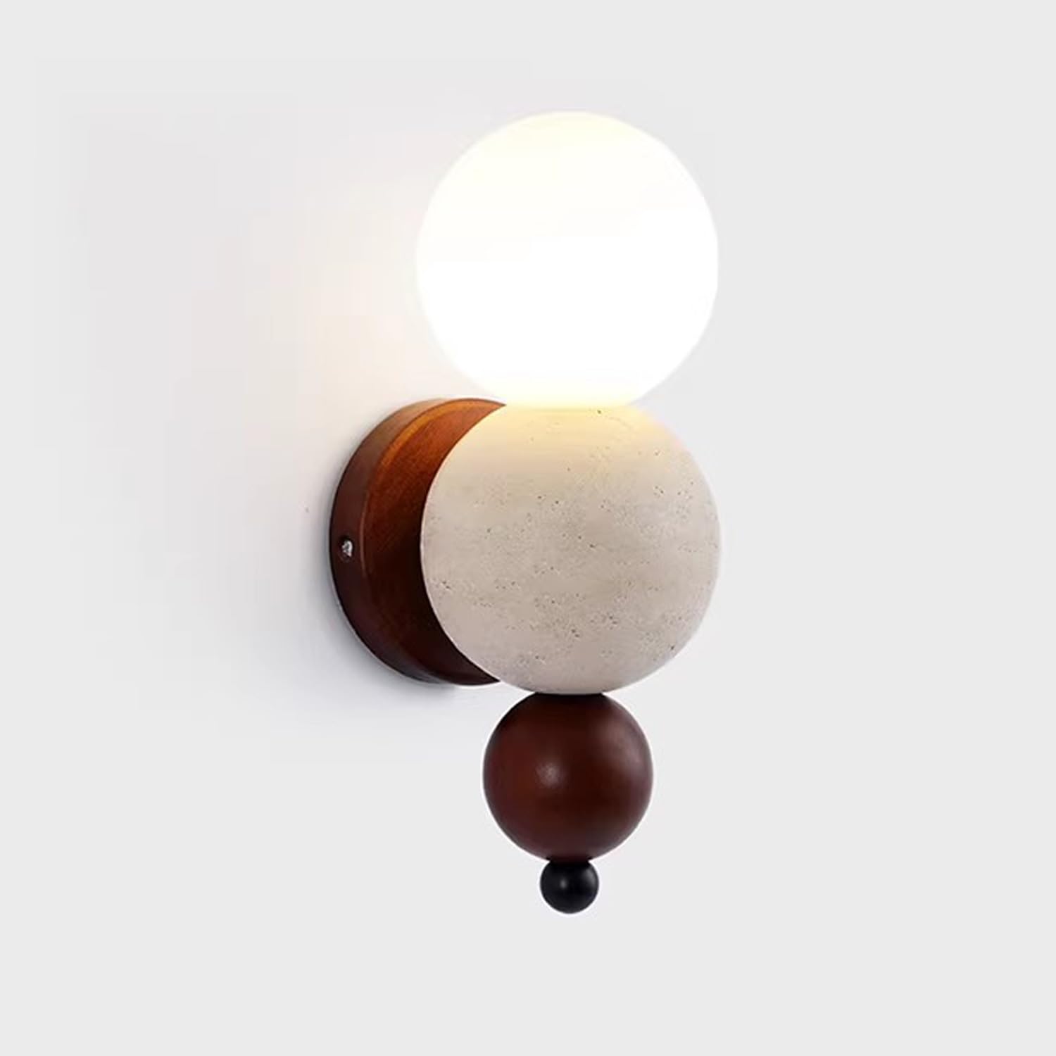 HUAYUSEDF Yellow Travertine Wall Sconce, 3000K Warm Light Unique Cave Stone Wall Mounted Fixtures for Bedroom Bedside Study Stairs Decorative Lighting