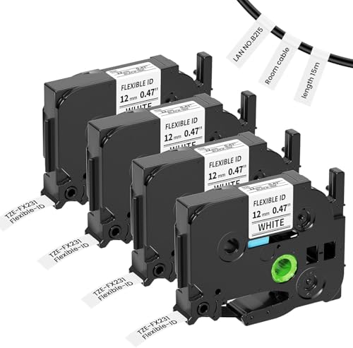 Aonomi TZe-FX231 Flexible ID Laminated Cable Wire Labels 12mm 0.47