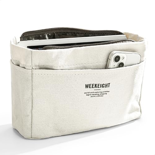 jinminamz Bolso Interior Organizador, Organizador de Bolsos de Mujer 28 * 18 * 11cm, Varios Compartimentos, Organizer de Mochila Adecuado Ideal para El Almacenamiento Y La Organización diarios