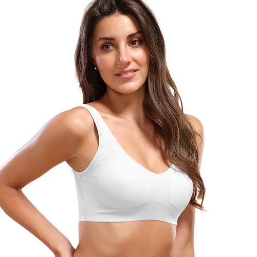 Image of Enamor Easy Slip-On and Back Keyhole Women's Cotton Everyday Beginner's Bra - Padded, Wirefree, Full Coverage - A106