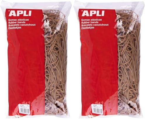 Gomas elásticas de 140 mm con 70% caucho natural de gran flexibilidad APLI bolsa de un kilo