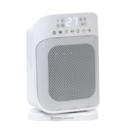Spear & Jackson 38885 Digital Electric Heater with LED Display/Cooling and Eco Mode/Oscillating and Timer Function / 29 x 19 x 14cm / 1500W