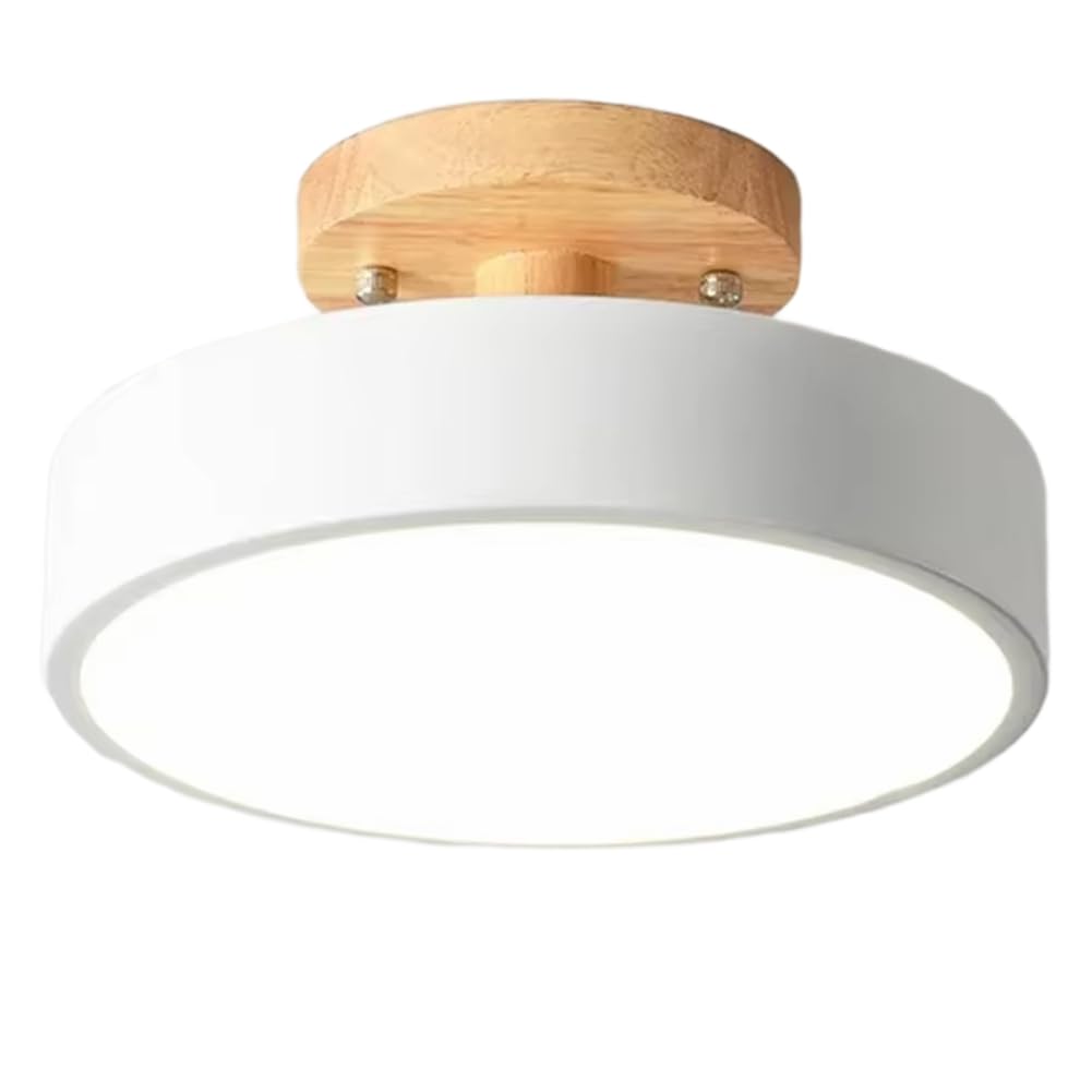 UDSKNV[KSL Ceiling Lamps for Entrance Hallway Balcony Dining Room Study Bedroom Light Bathroom Wood Round Clockroom Industrial Lighting
