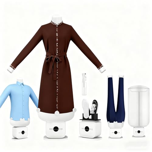 adeproptitysed Máquina Stirare Automatica Senza Mani, Stira e Asciuga in 8 Minuti, di Vapore 360° con Manichino Gonfiabile e Diffusore Aromi, per Camicie, Pantaloni e Scarpe