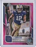 2025 Trading Card Chrome University Pink Lava Refractors #34 Denzel Boston - Huskies