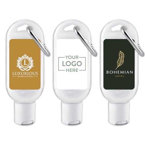 Promotional Sunscreen SPF 30 with Carabiner, Custom Sunscreen – Promotional Product/Bulk with Your Logo/Customized – 12 Quantity
