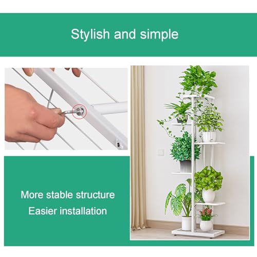 Étagère à fleurs résistante grand format 6 niveaux et support gris - 4
