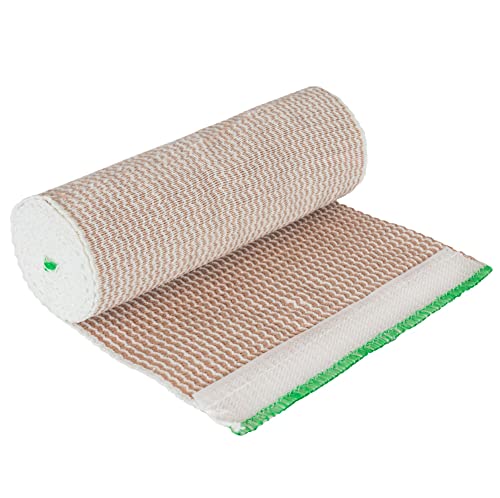 Elastic Bandage Wrap With Self-Closure [Pack Of 10] 6 Inch Comfort Athletic Compression Roll, 5 Yards Stretched For Customized Compression On Knee, Ankle, Wrist + Vakly First Aid Kit Guide (6''X10) #TOP5