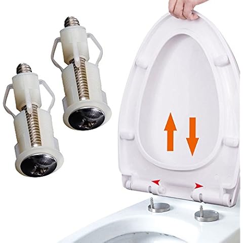 Toilet Seat Top Fixing Hinges Screws WC Hole Fixing Easy Installation 2 Pack Cover