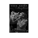 LOGAUT Coco Gauff Poster Tennis Signed Poster Wall Art Canvas Print, Room Aesthetic Home Decoration Painting; (ID112); Unframe; 16x24inch(40x60cm)