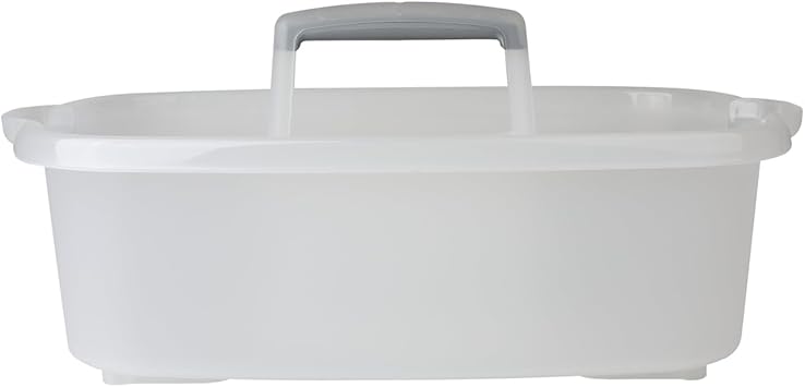 Casabella Plastic Multipurpose Cleaning Storage Caddy with Handle, 1.5-Gallon, Clear