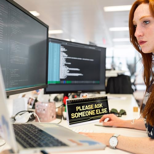 Funny Desk Signs 30 Different Fun and Flip-Over Messages for Office Gifts Desk Accessories, PHRASE DESK SIGN0619, Black